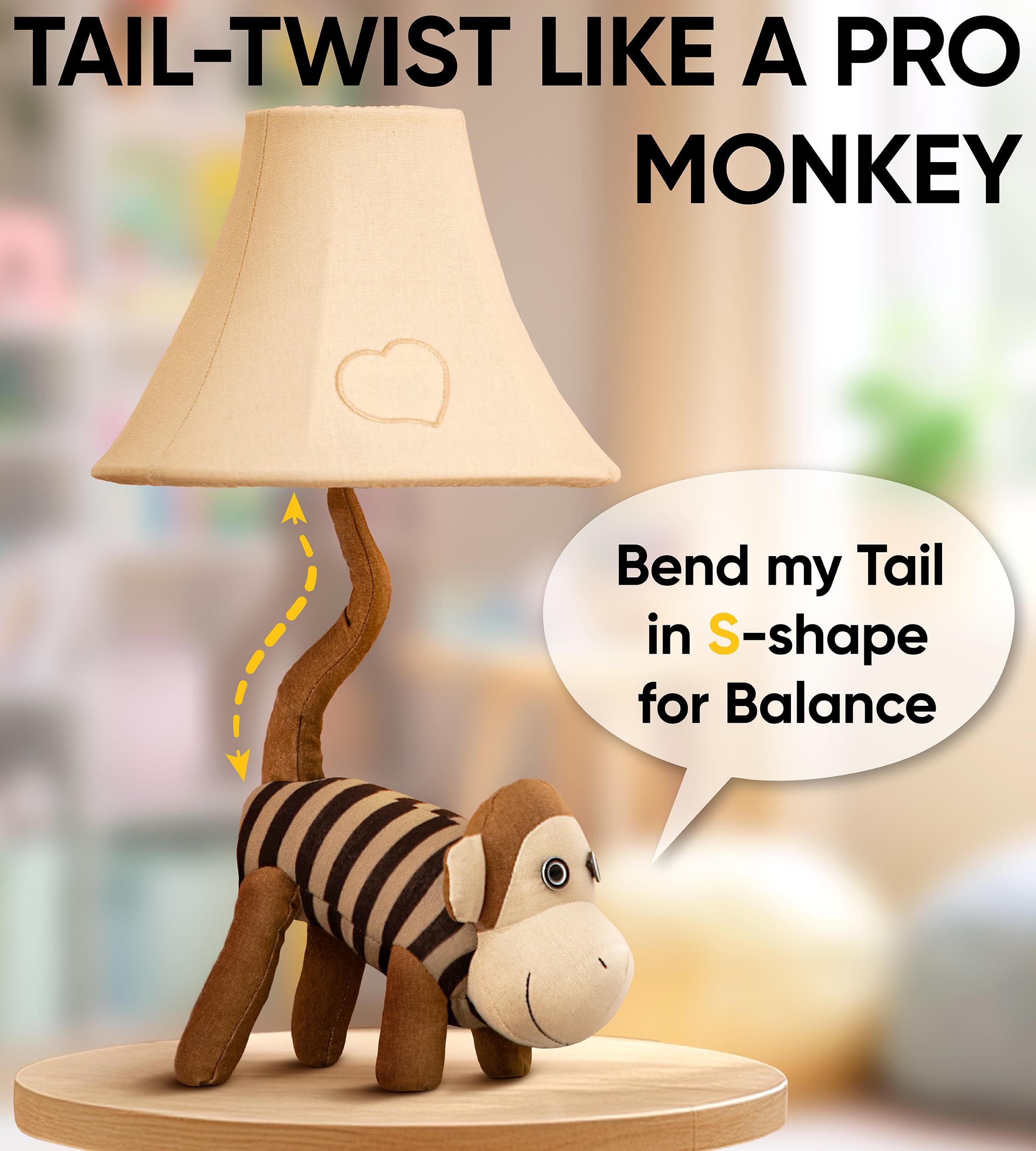 Lampa Monkey Kids do sypialni chłopców - 50 cm, lampa ze zwierzętami do pokoju dziecięcego - prezenty świąteczne, prezenty urodzinowe, dla wszystkich grup wiekowych: małe dziewczynki, dzieci, wnuki w
