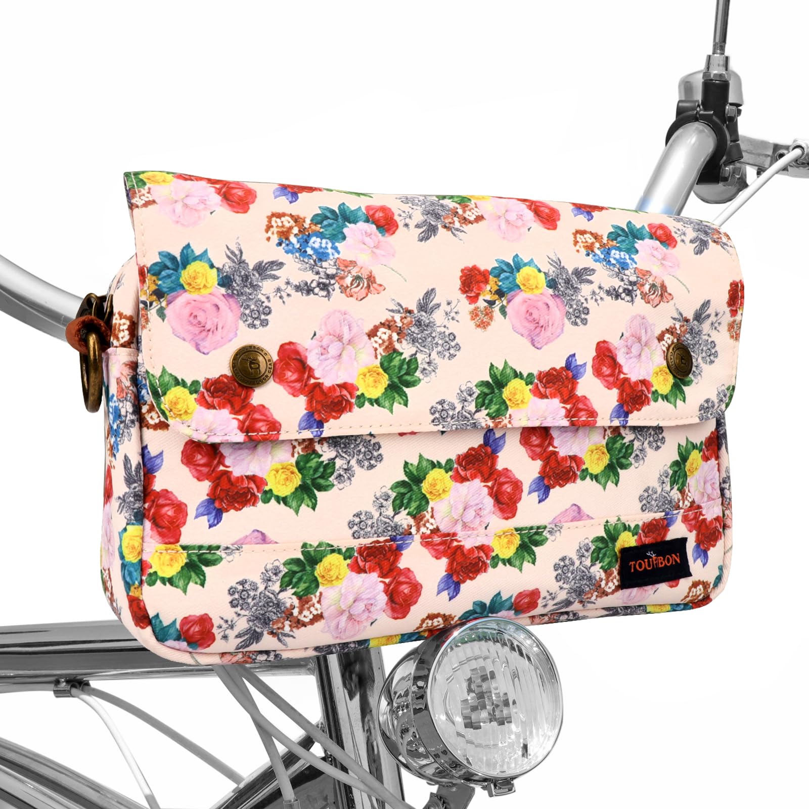 TOURBN TOURBON wasserdichte Segeltuch-Fahrradtaschen Fahrradtasche Lenkertasche Blumenmuster