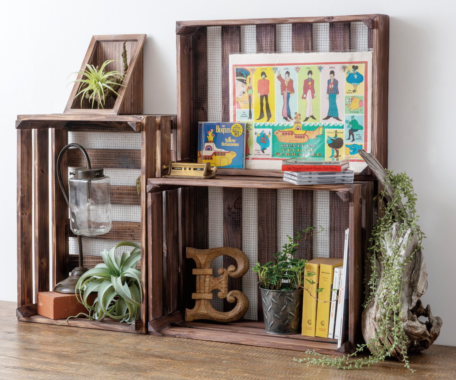 Amazon｜PL ウッドボックス IDYLLIC GARDEN メッシュハーベスト