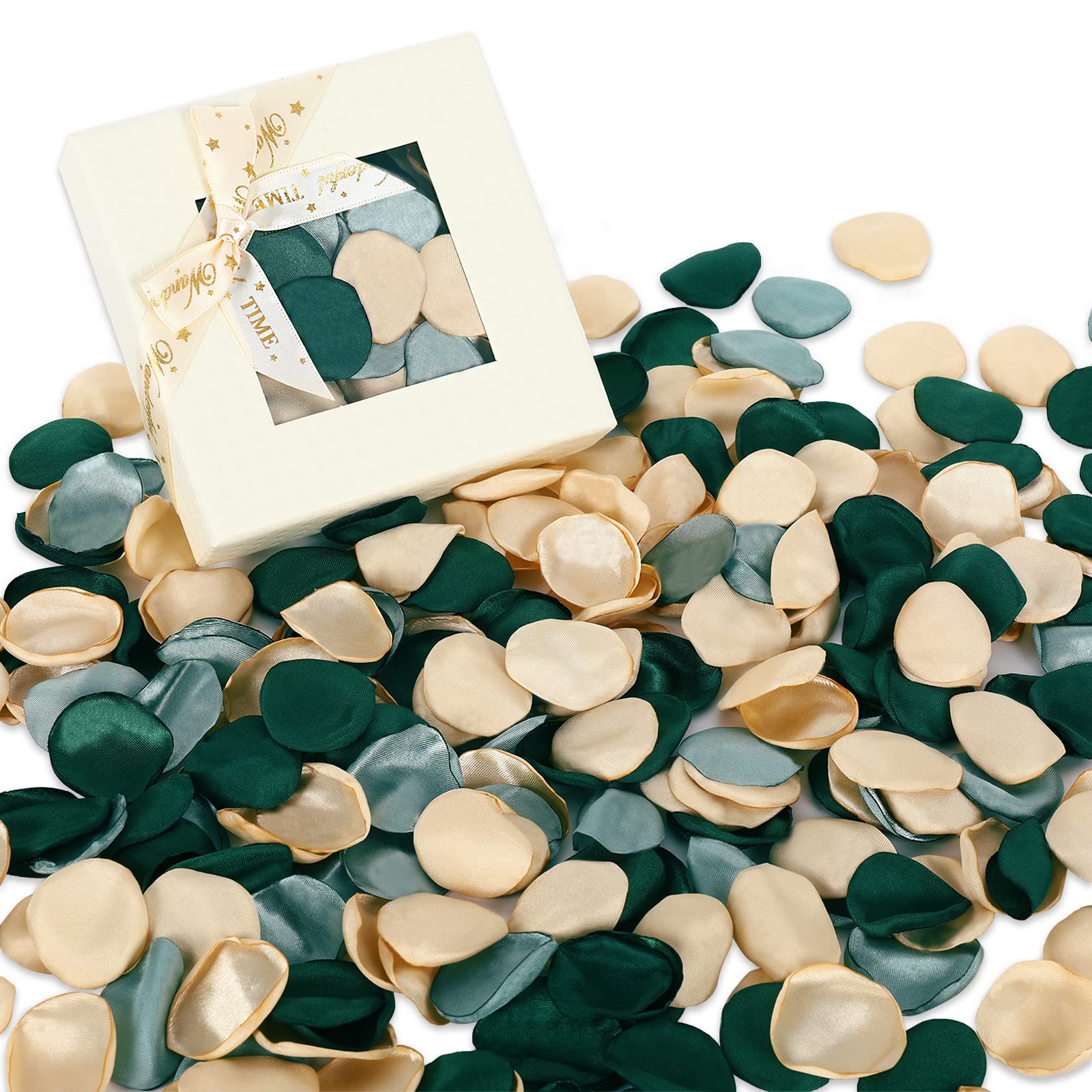 Buy Whaline 300Pcs Silk Rose Petals Vintage Green Flower Petals