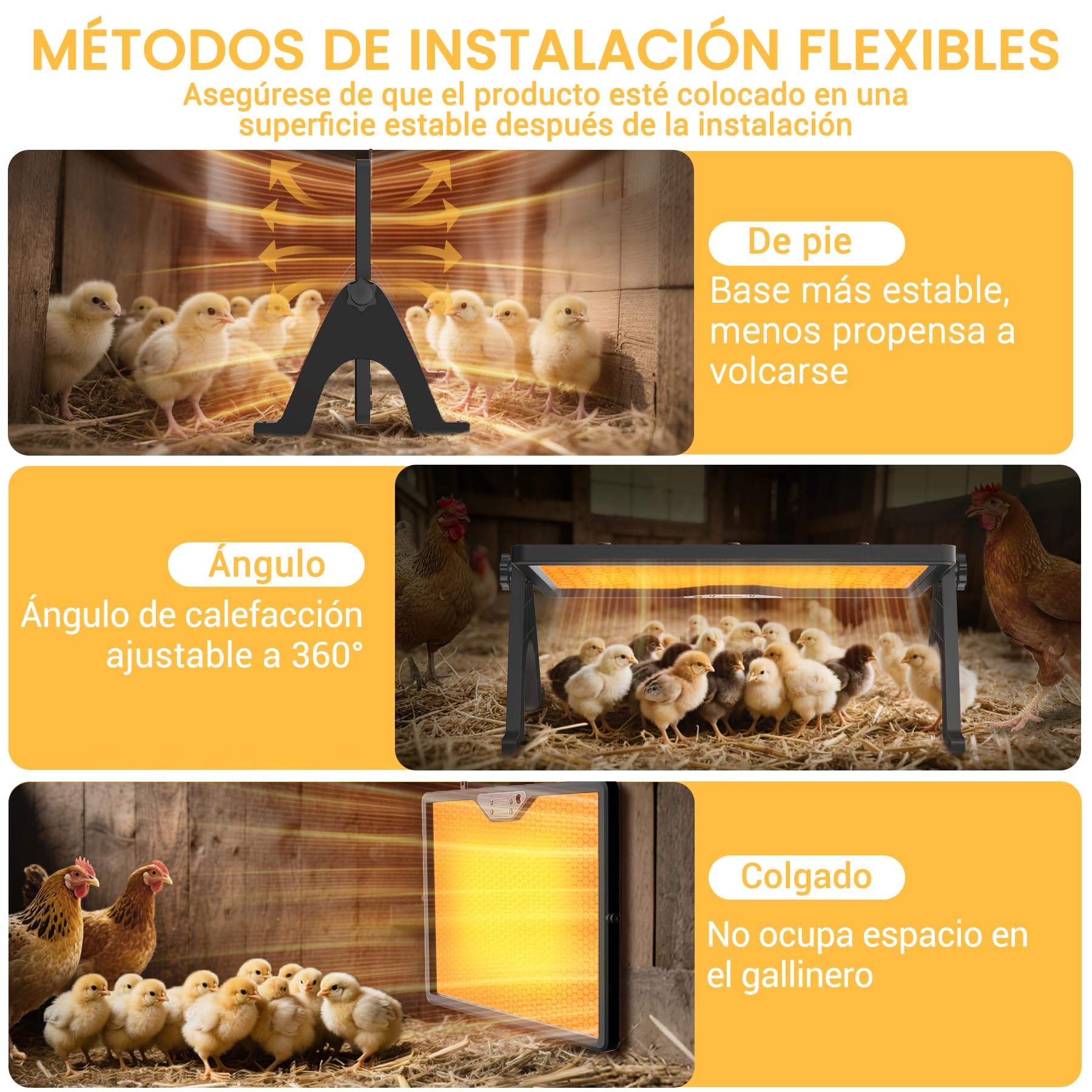 INNOLAND Criadora de Pollitos,180W Calentador para Gallineros,Calefacción de Doble Cara, 30°C-75°C Ciclo Programado Iluminación,Placa Calefactora para Pollitos con Contro Remoto y Luz Nocturna