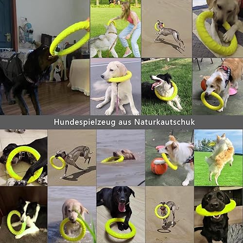 Miniatura 6 de Anillo de disco volador flotante indestructible para perros grandes, juguetes para masticadores, natación en la piscina, lanzar, atrapar, agarrar