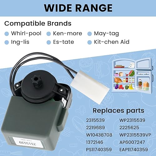 Miniatura 3 de Motor de ventilador evaporador de refrigerador 2315539 de AMI PARTS -115 V, 60 Hz-Reemplaza WP2315539 2219689 2225625 W10438708 AP6007247 WP2315539VP