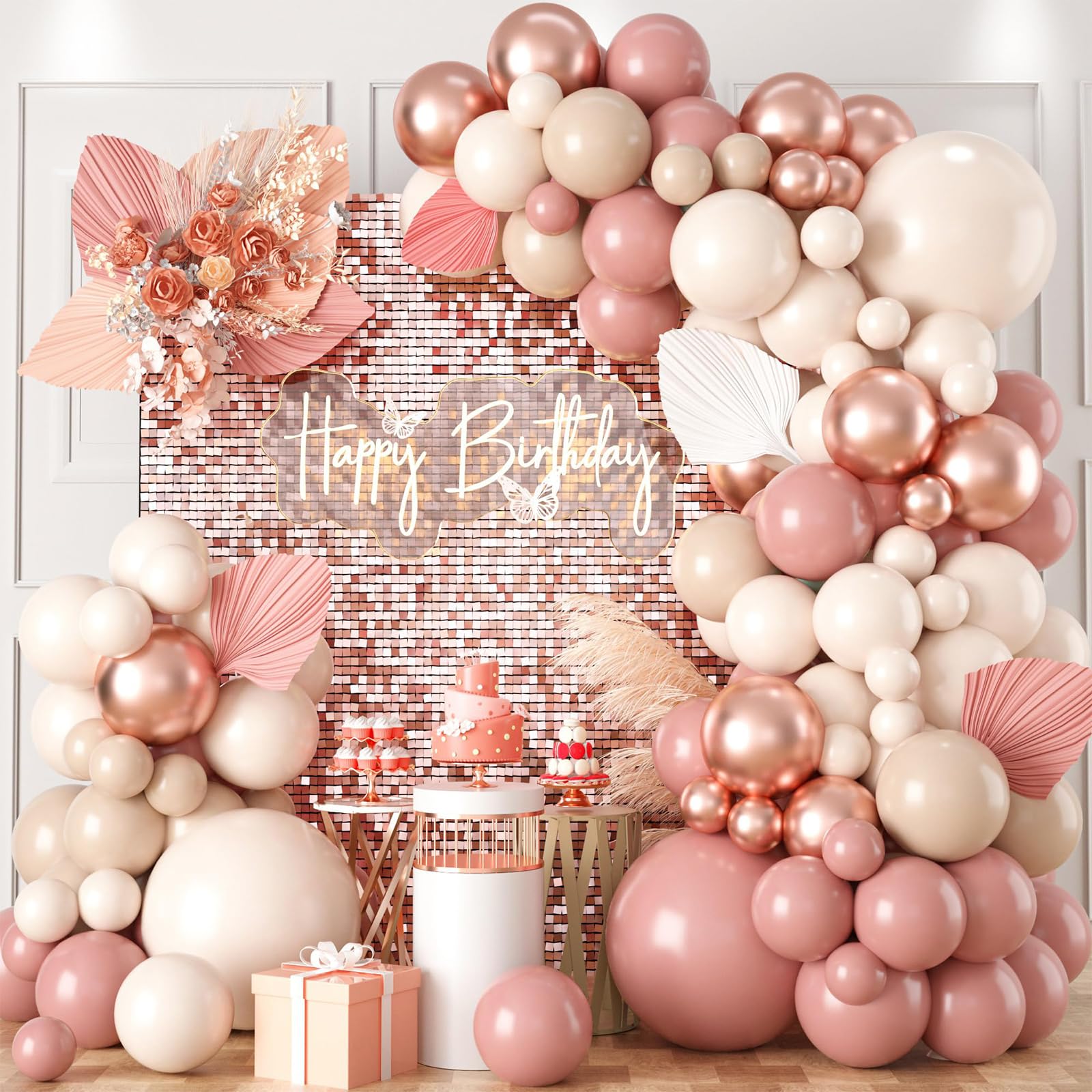 PILIN Kit arco di palloncini riutilizzabile Arco di palloncini bianco 2,3x3,2M regolabile per