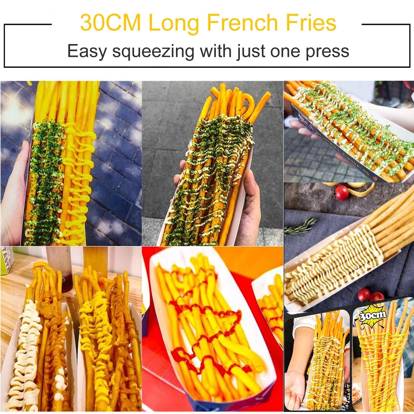 Footlong - Máquina para hacer fideos de patatas, 30 cm, para cocina y restaurantes