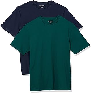 Amazon Essentials Herren T-Shirt mit kurzen Ärmeln und Rundhalsausschnitt in normaler Passform, 2er-Pack
