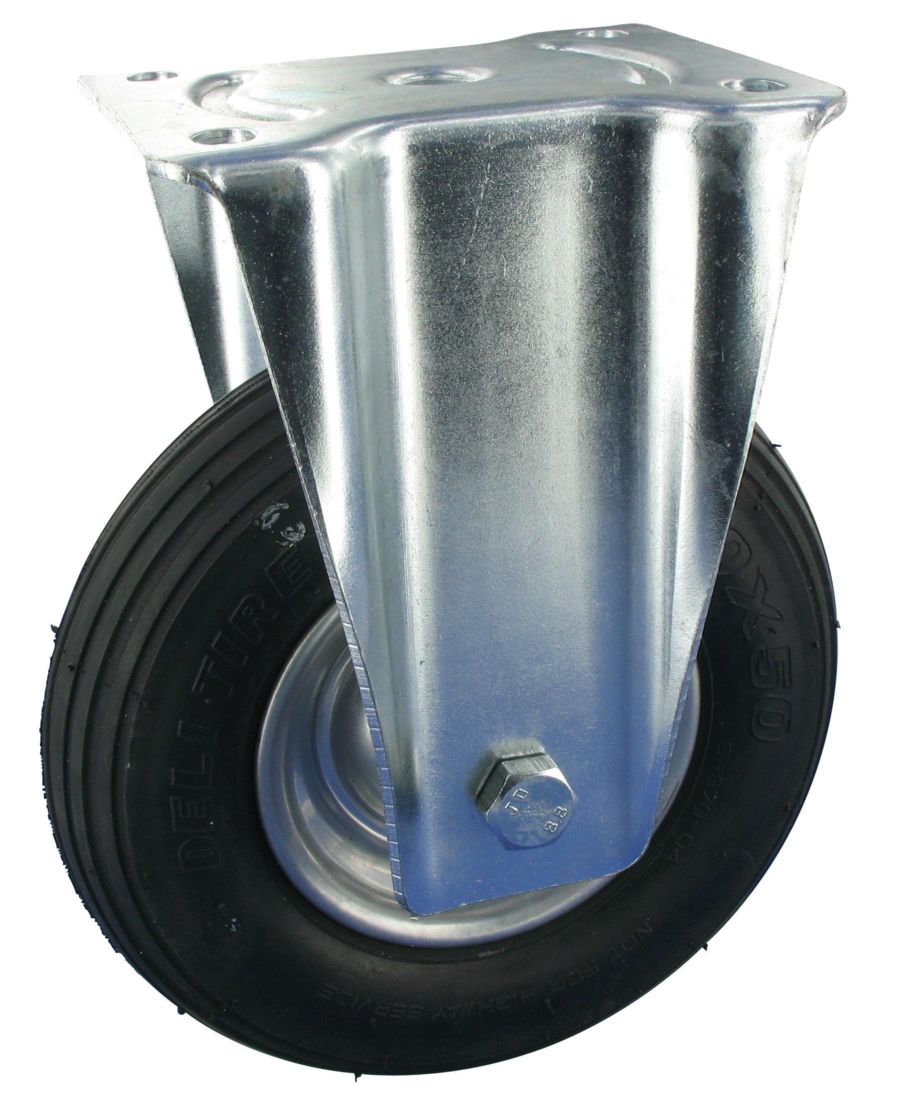 Rollentechnik Bockrolle Rad Luftreifen Ø260x85 mit Rollenlager & Anschraubplatte Bauhöhe 295mm Tragfähigkeit 200 kg