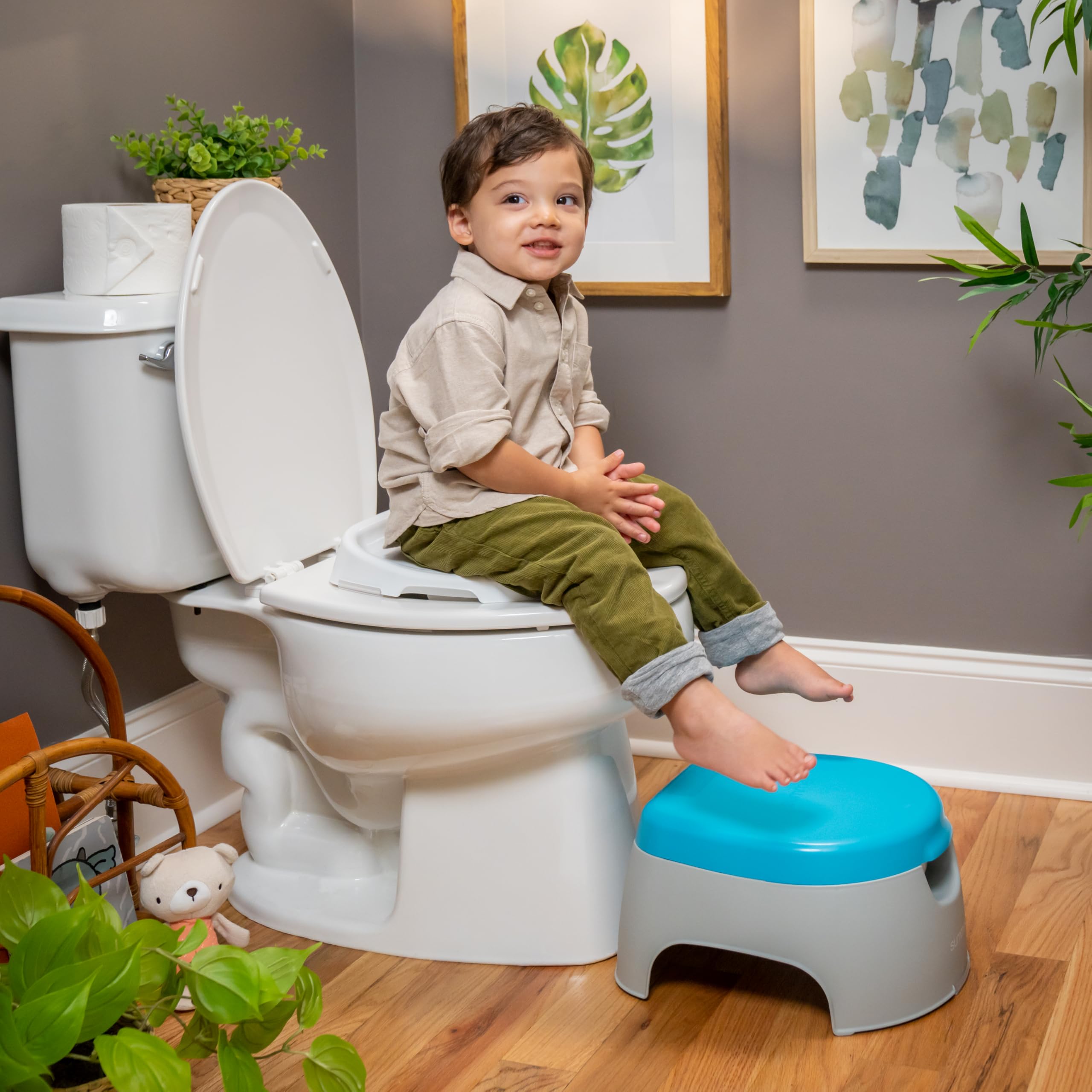 Sommer 3-in-1 Train with Me Potty - Töpfchensitz, Töpfchenaufsatz und Tritthocker für Kleinkinder Töpfchentraining und darüber hinaus - Leicht zu leeren und zu reinigen, platzsparende 3-in-1-Lösung