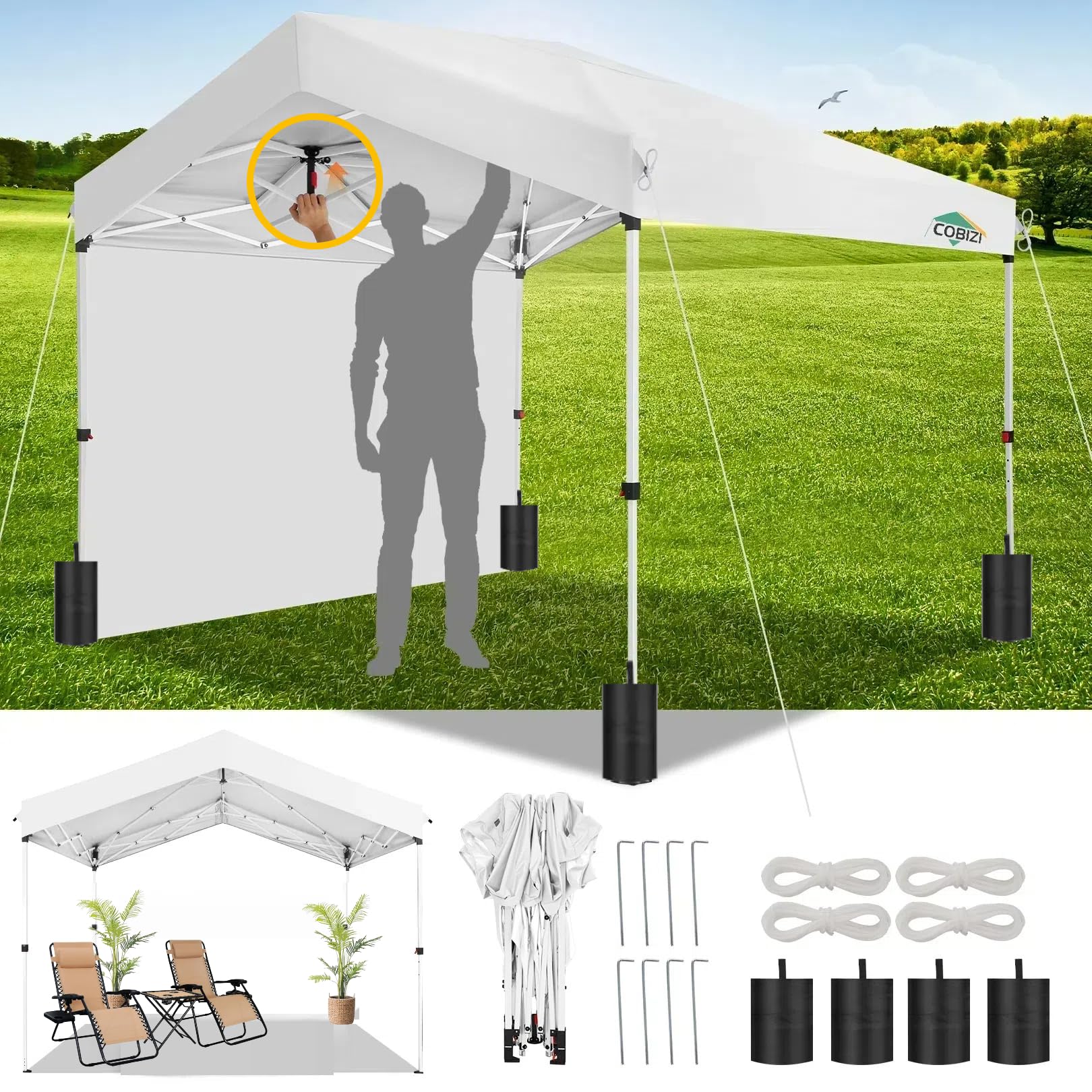 ◆ハンガー&衣類カバー◆3点◆56×97cm◆D-2510WE1◆ Amazon.com : COBIZI 10x10 Pop up Canopy Portable Garage with 1