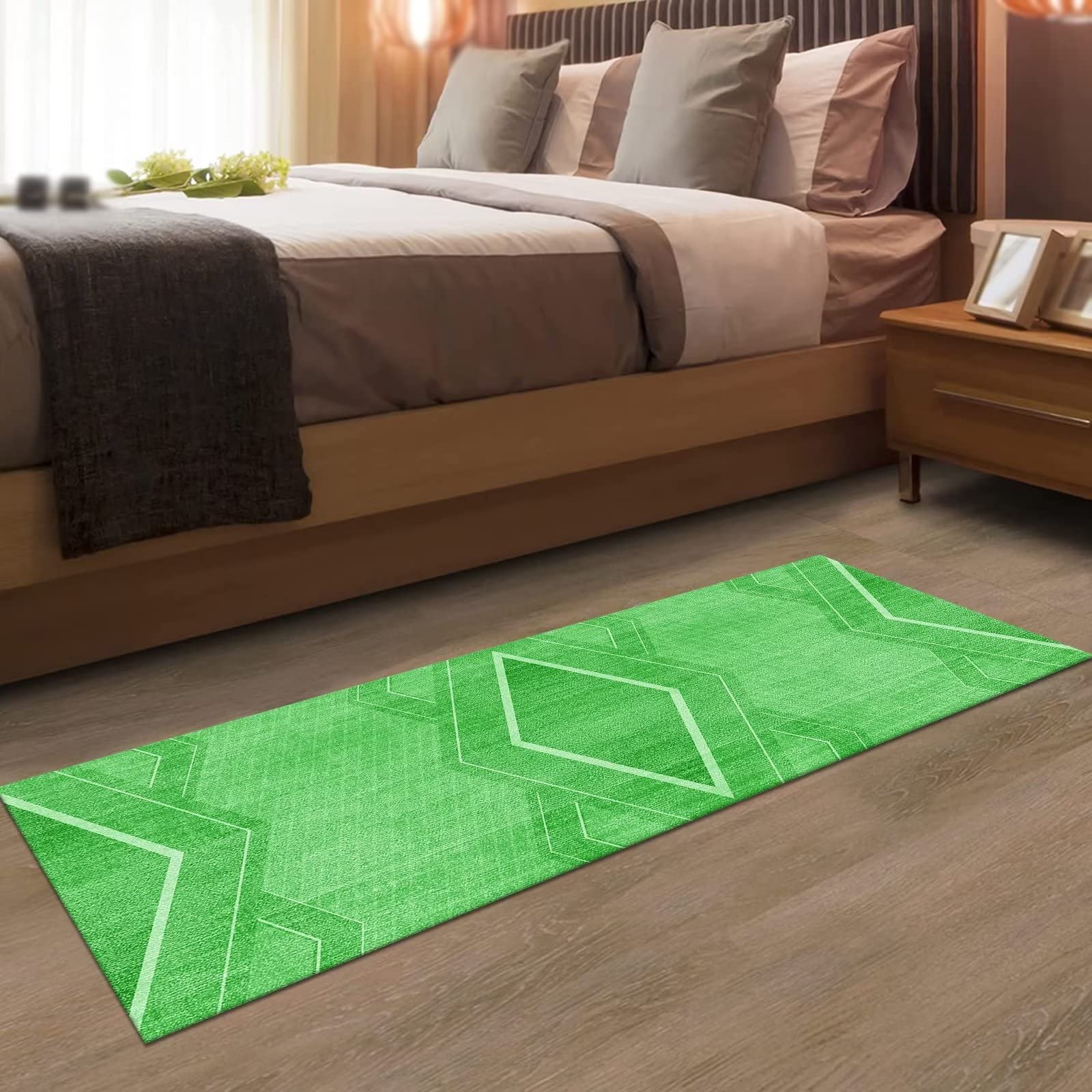Tappeto Passatoia cucina Antiscivolo Lavabile Lungo Tappeti Runner ingresso interno Verde 3D 110X400CM Moderno Antimacchia Tappeto Passatoie per Corridoio Tappetino bagno Soggiorno per metro