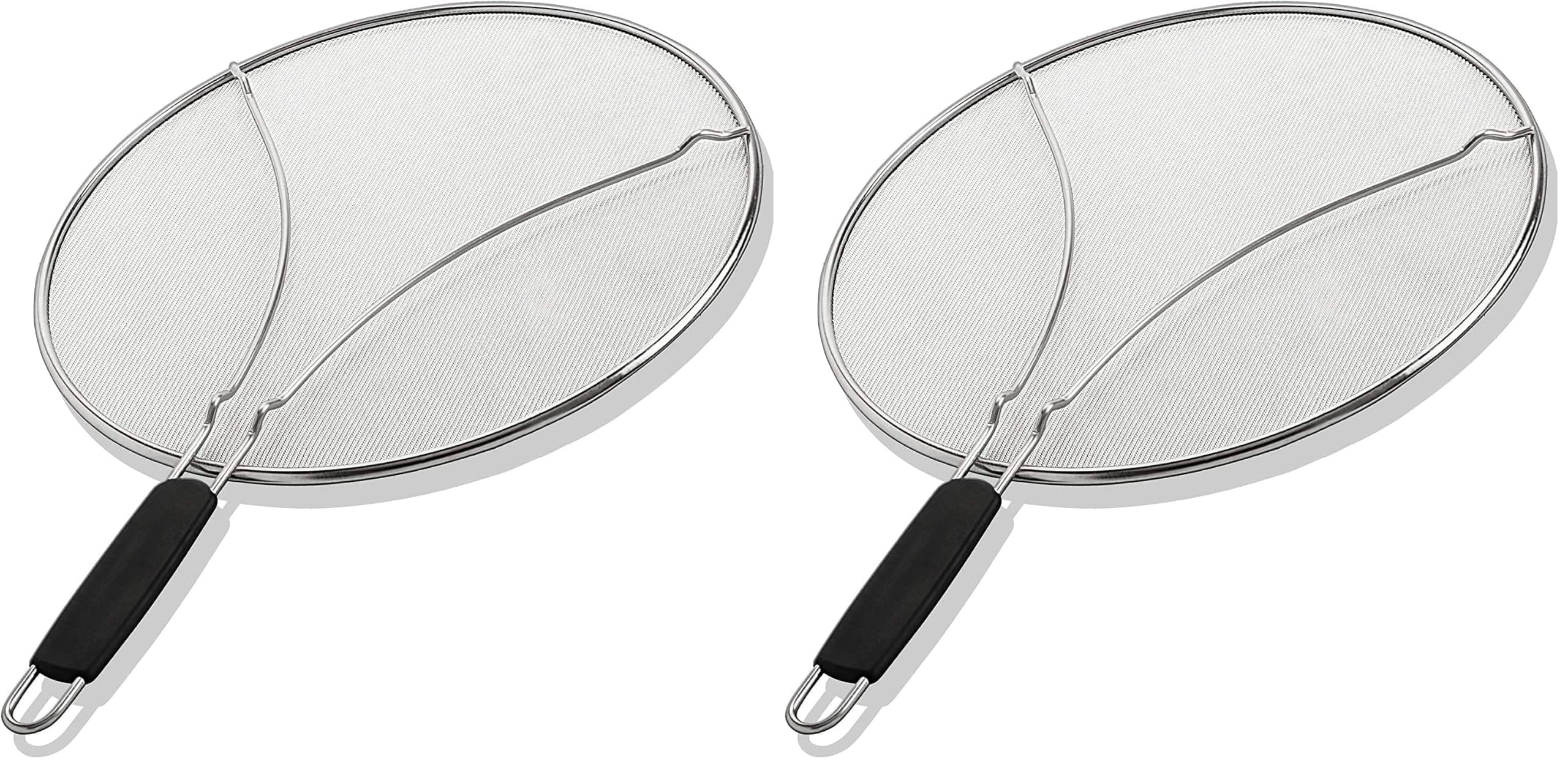 Splatter Screen for Frying Pan - 13 Inch Stainless Steel Grease Splatter Guard - Cover Oil Splash when Sizzling Bacon, Cooking Fried Chicken or Popcorn (Pack of 2)