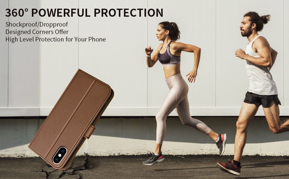 EYZUTAK Custodia A Portafoglio Per IPhone 12 Pro Max In Pelle PU - Marrone, Con Supporto E Slot Carte - 3