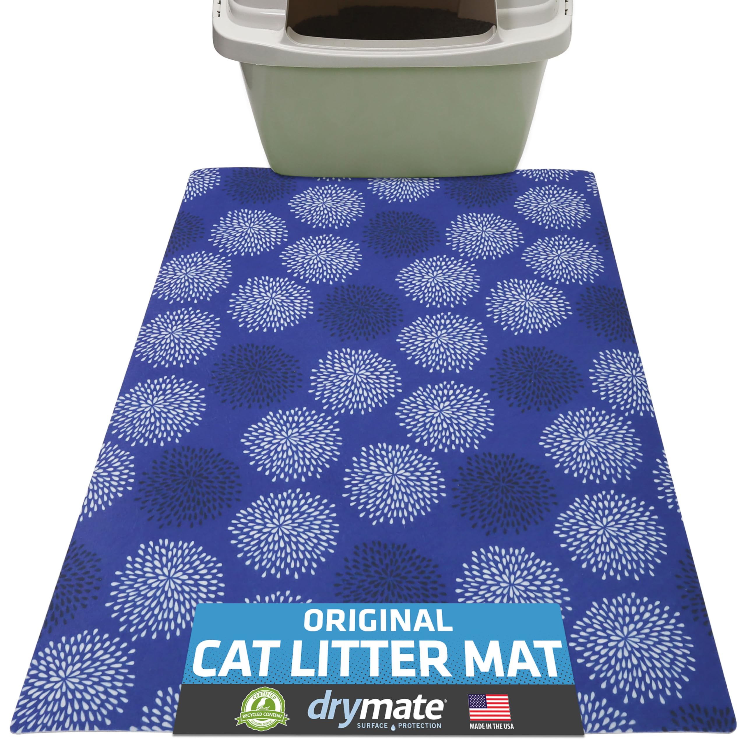 Drymate Cat Litter Box Mat, Litter Trapping Mat, Dark Blue, 20x28