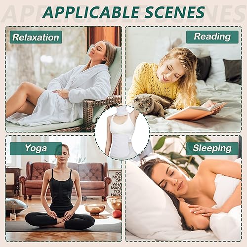 Miniatura 8 de Reusable Castor Oil Pack Wrap Waist and Thyroid Neck,Organic Reusable Castor Oil Packs Compress for Liver Detox and Stomach Health with Adjustable