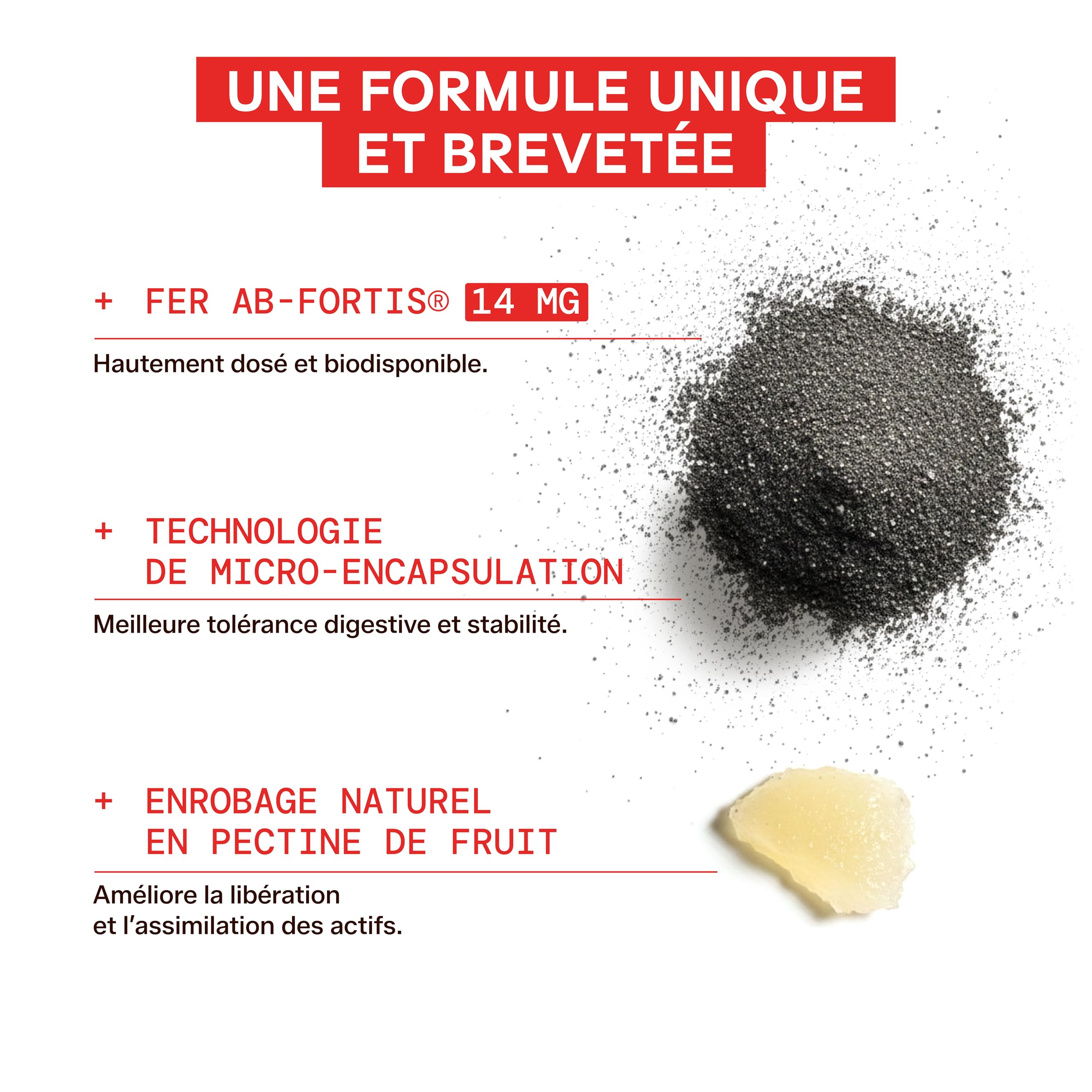 Mium Lab - Fer Breveté 14mg (100% des besoins) AB-Fortis® Micro-encapsulé - Enfants & Adultes - 3 à 6 semaines - Fatigue & Immunité - 42 gummies sans sucre - 100% Français - Goût Fruits Rouges & Yuzu