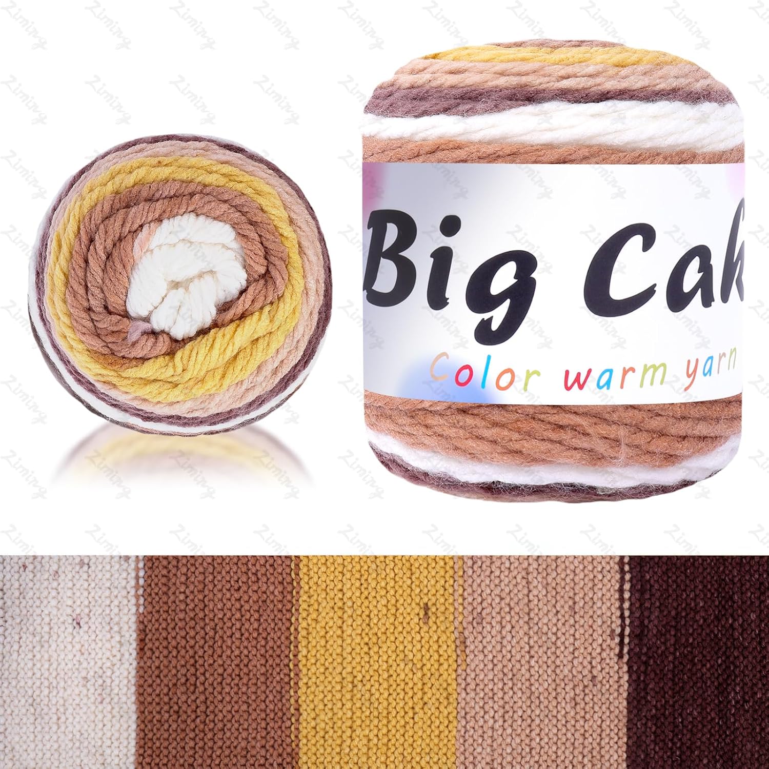 BATELO Big Cake Yarn Multicolor Acrylic Crochet Yarn Soft