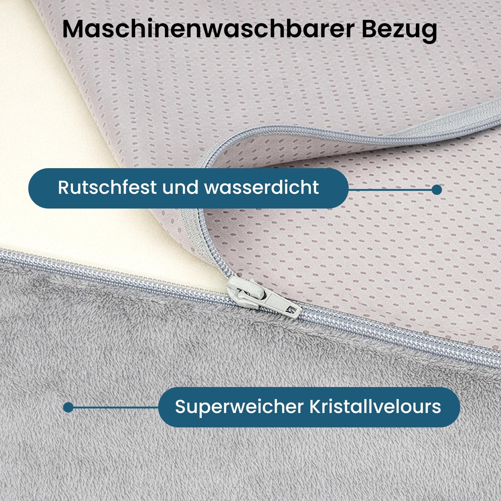Faltbare Einzelmatratze, dreifach Faltbare Memory-Schaum-Gästematratze mit waschbarem Bezug und Tragegriffen, tragbare Bodenmatratze für Reisen, Camping, Studio, Studentenwohnheim, Zuhause