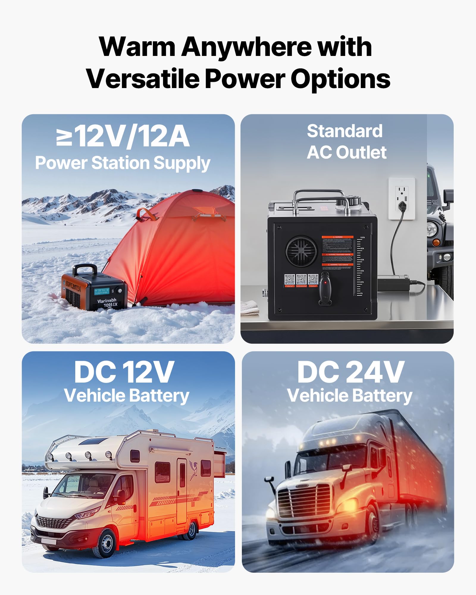VEVOR Calentador Diésel de 8 kW, Todo en Uno, Portátil, con Control por Aplicación Bluetooth, Mando a Distancia y Pantalla LCD, para Camiones, Furgonetas, Autocaravanas, Caravanas y Garajes, 7 L