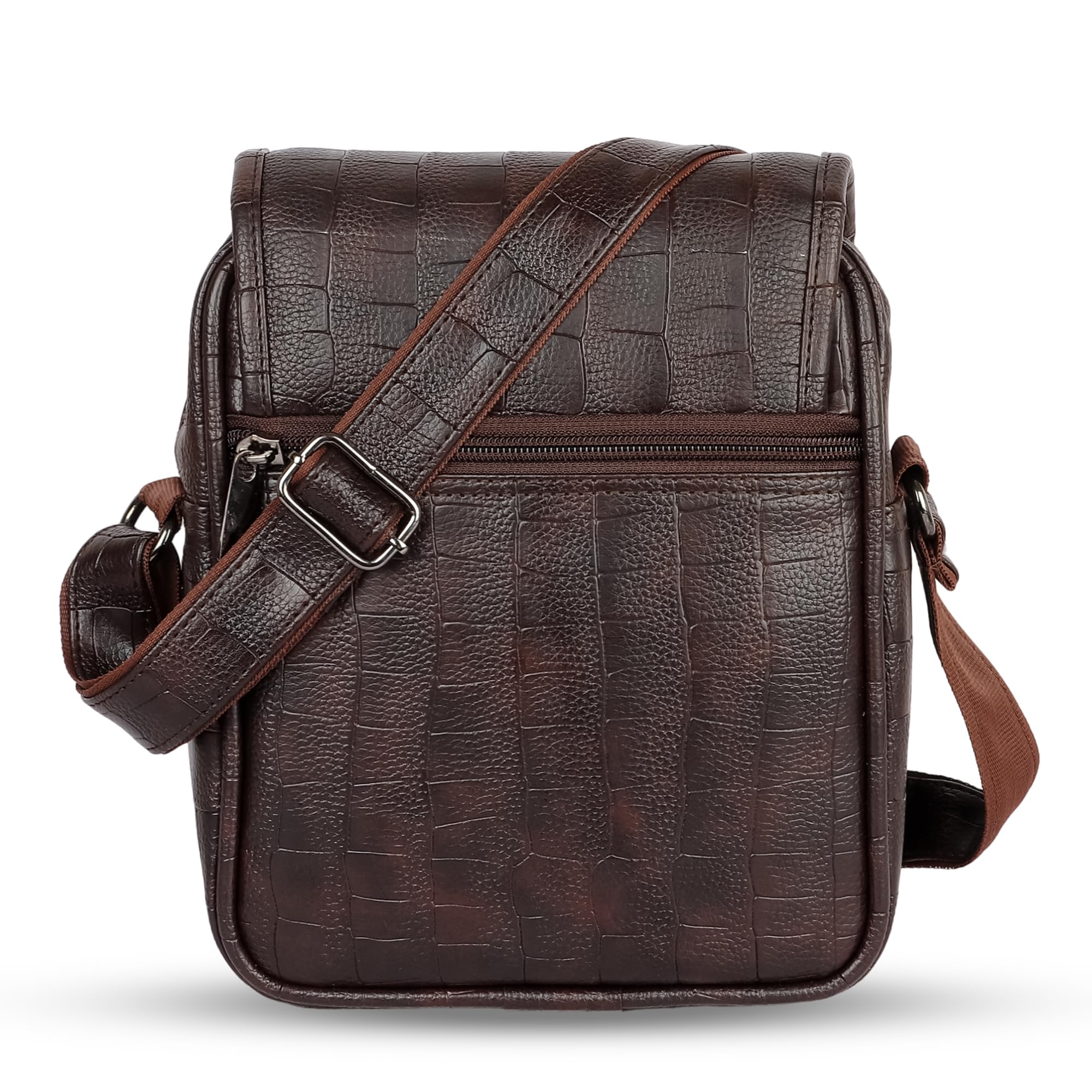 Bagneeds® Stylish Small PU Leather Sling Cross Body Travel Office Business Messenger One Side Shoulder Bag for Men Women (Brown) 1