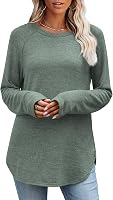 OFEEFAN Women's Long Sleeve Loose Fit Tunic Tops - Casual Crew Neck Pullover Sweaters for Fall Outfits 2025