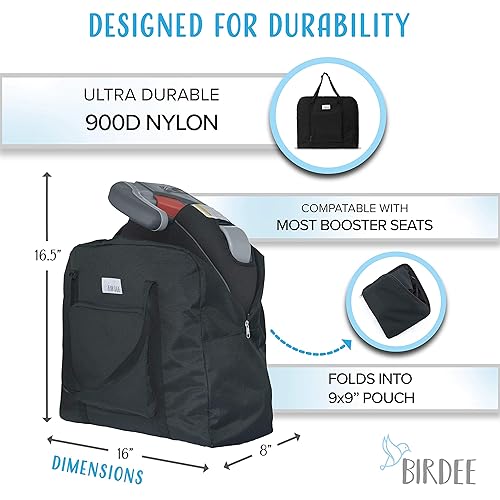 Miniatura 2 de Birdee Bolsa de viaje duradera con asiento elevador sin respaldo para control de puerta de avión y portador para viajes, se adapta a GB Pockit y la