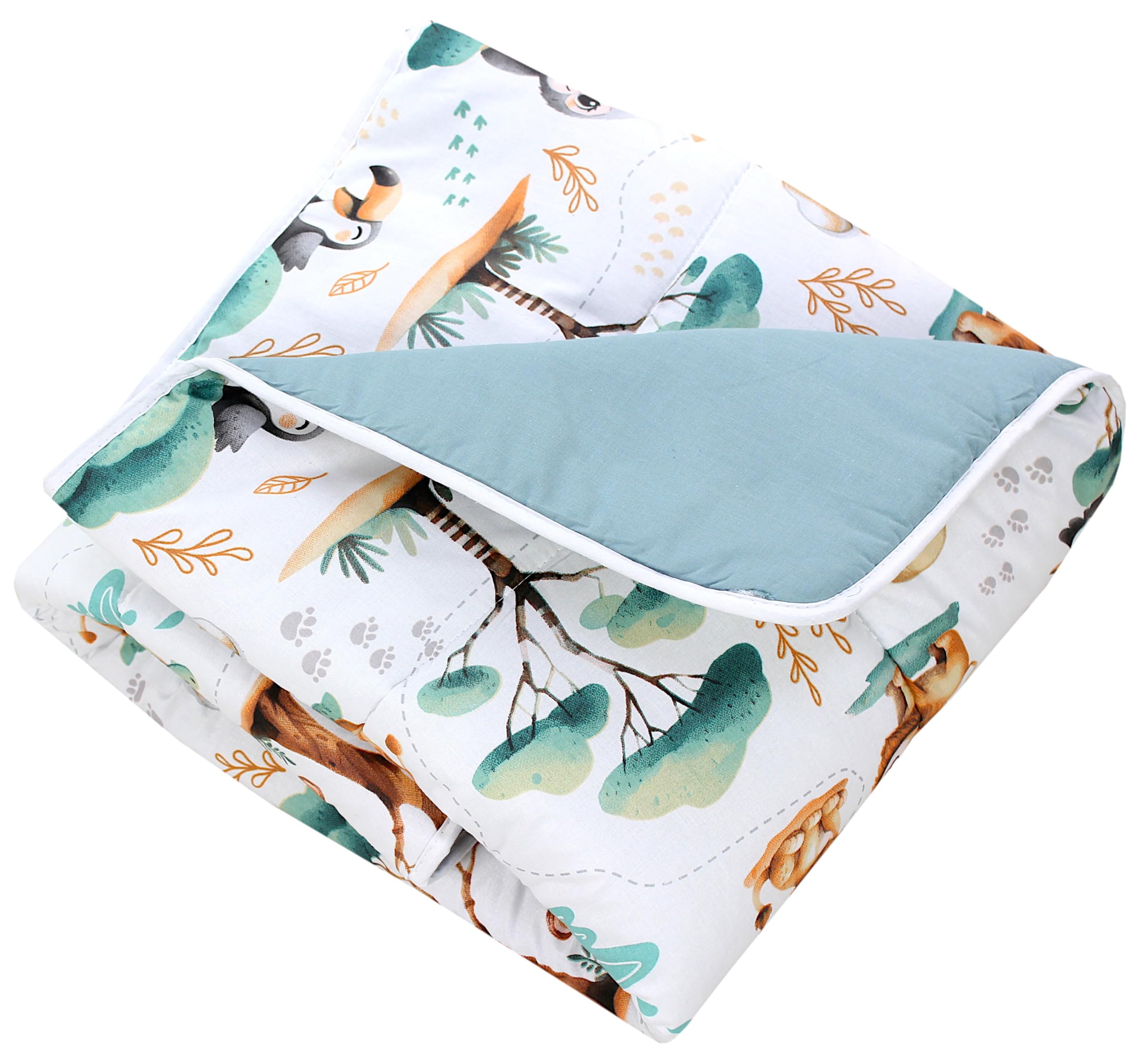 TupTam Baby Play Mat Manta para Niños Pequeños 120 x 120 cm Manta de Juego Grande para Niños Acolchada XXL, Zoo Verde — view 15