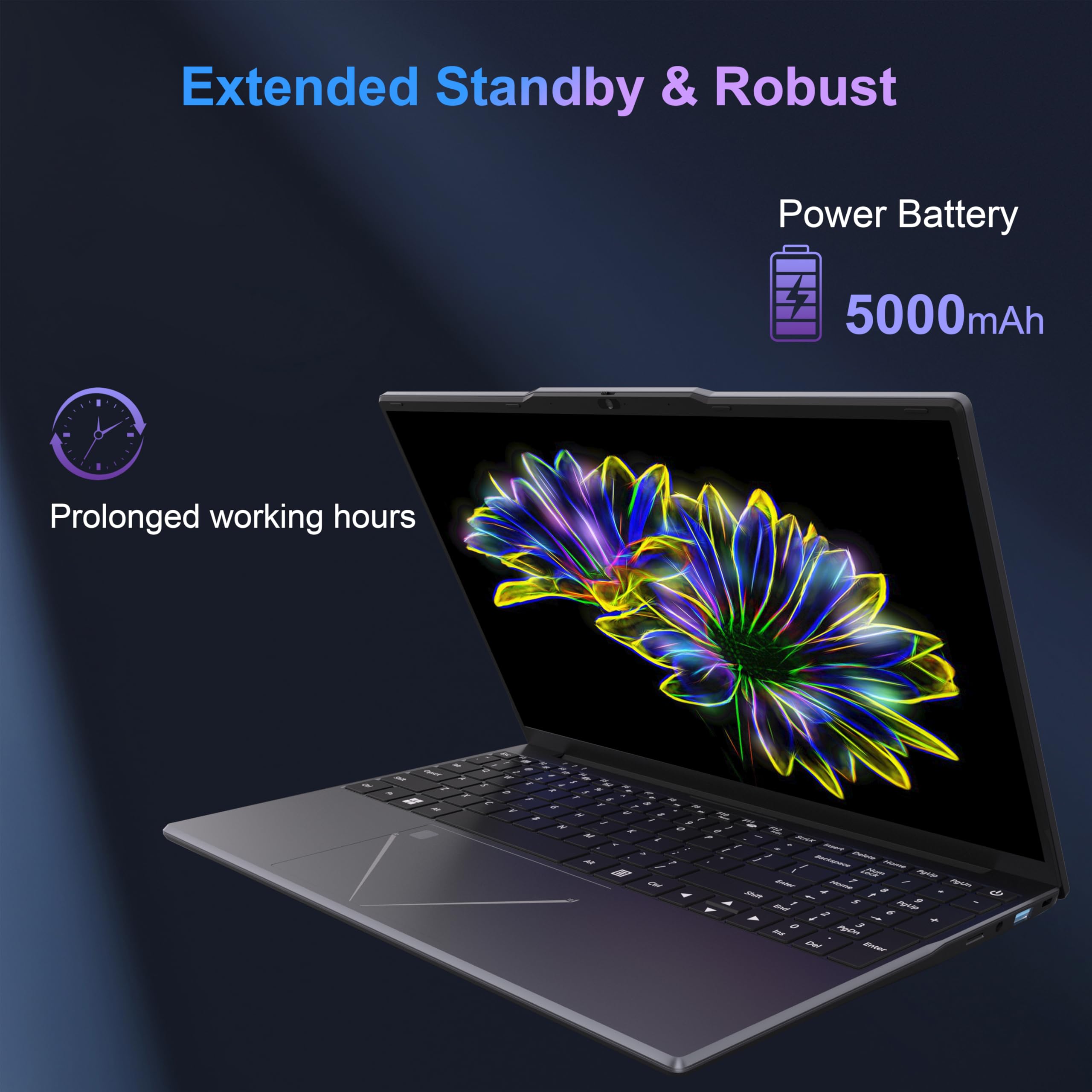 DREAMFYRE 15.6" Ordinateur Portable Ryzen 5 3500U 16GB DDR4 512GB SSD | PC Portable de Jeu/Bureau, Support d'ID Tactile, WiFi 2.4/5G Bluetooth, latpop avec USB 3.0 x2, HDMI x1, USB-Hub.