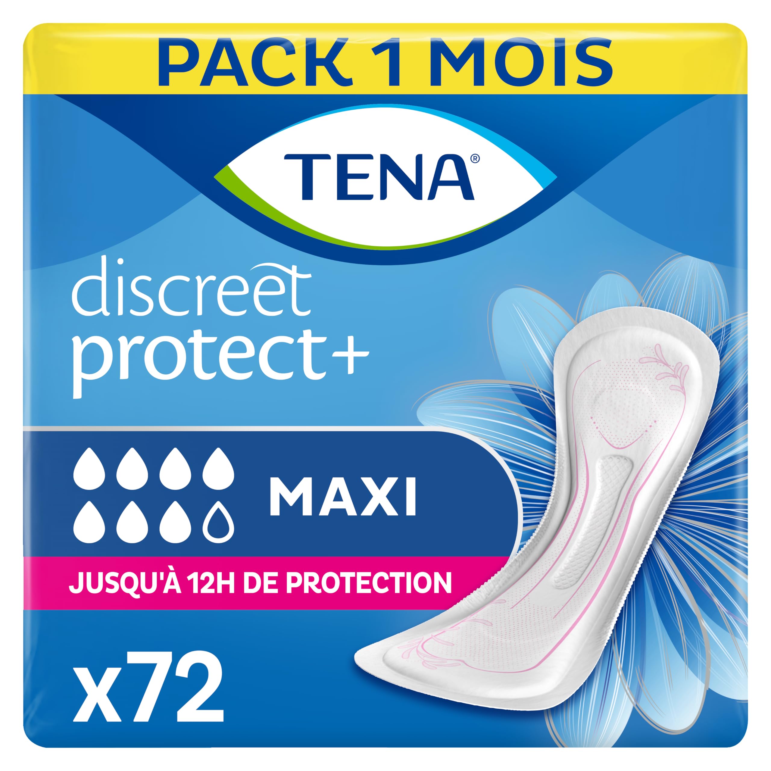 TENA Discreet Maxi x72 Compresas Muy Absorbentes Incontinencia Pérdidas Orina 12 Horas Sequedad