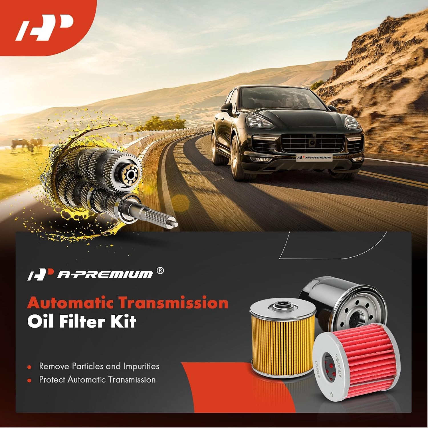 A-Premium Automatic Transmission Fluid Filter with O-Ring, Compatible with Volkswagen & Audi Models - Jetta 2005-2018, Passat, Golf, Beetle, R32, GTI, Eos, CC, Golf R SportWagen, A3, S3, TT Quattro