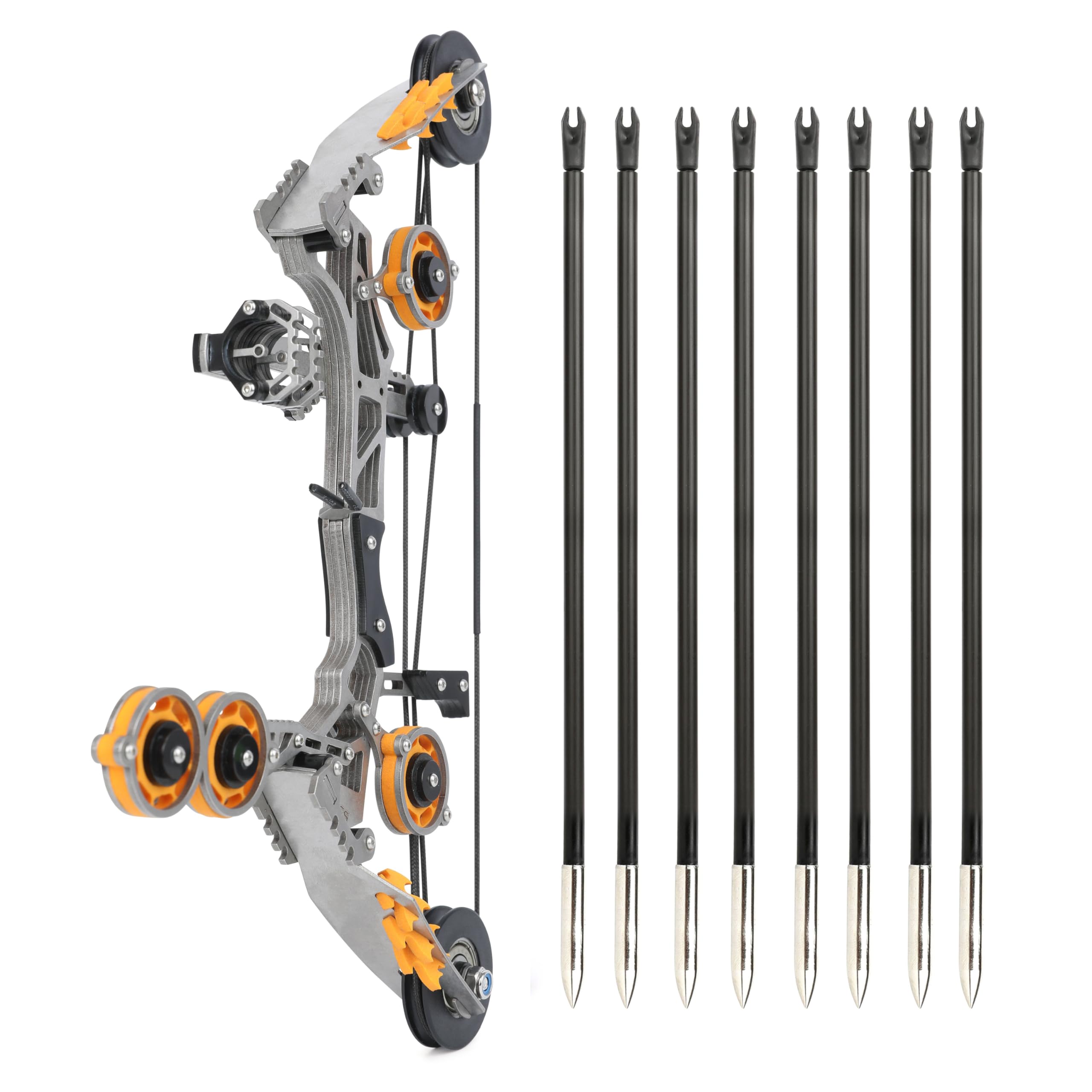 Arco Compatto Compound 10 lb/12 lb/16 lb 15-32 lb, Arco da Tiro con Acciaio Inossidabile Resistente agli Agenti Atmosferici, Ideale per Svago All'Aperto