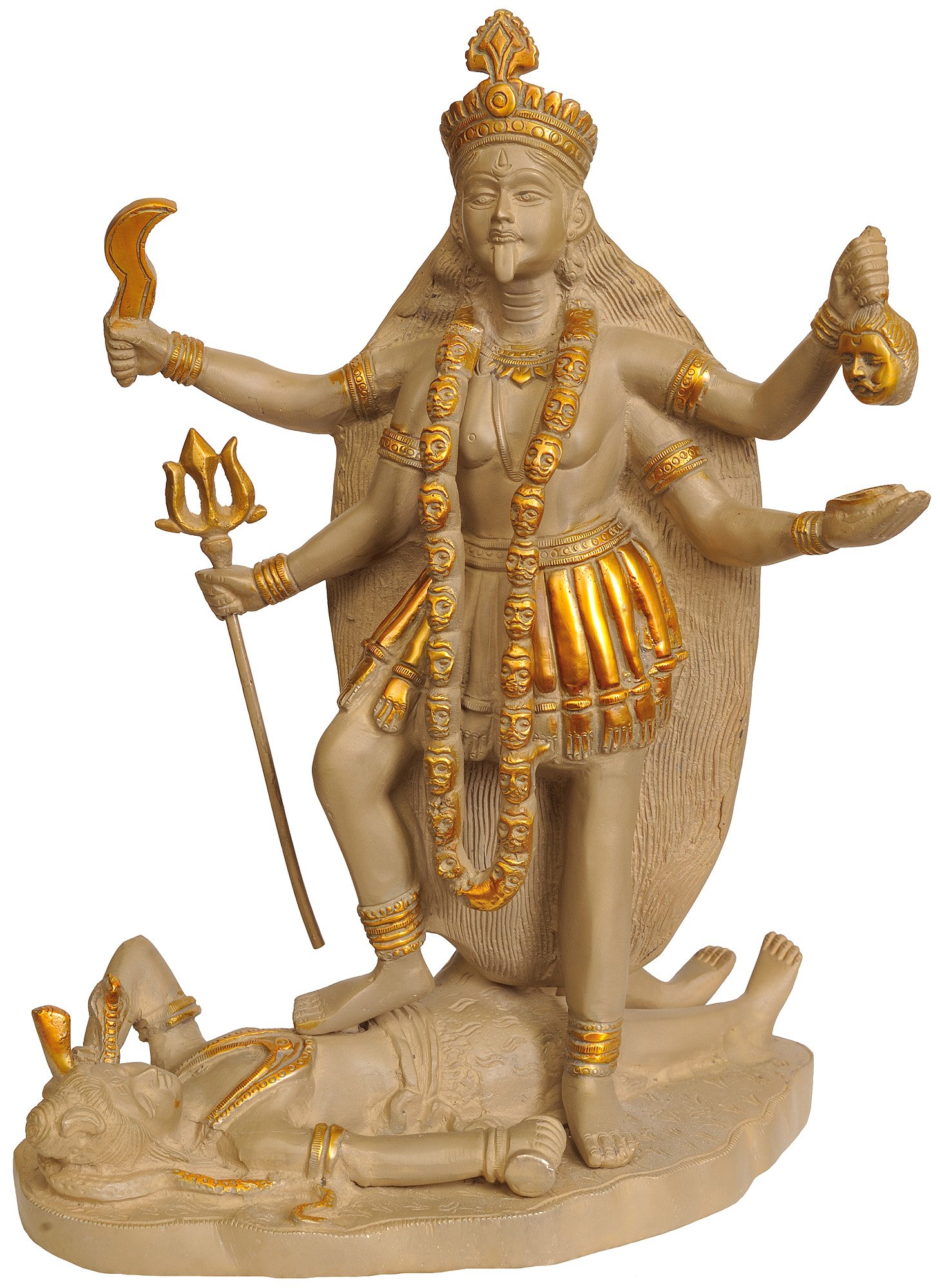 Statue divine de Kali en laiton Exotic India pour autel hindou de maison