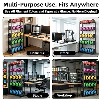 5-Tier 3D Printer Filament Storage Rack, Heavy Duty Spool Holder