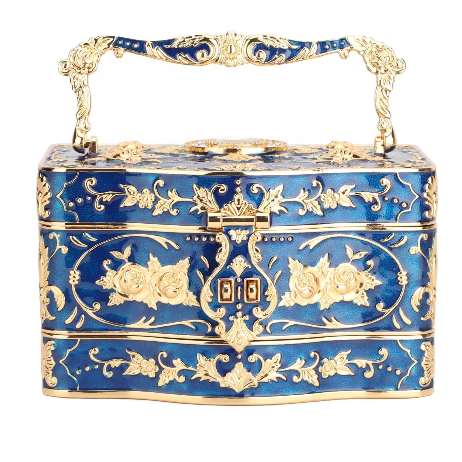 Amazon.com: Jiawu Vintage Jewelry Box, 3 Layers Small Enameled