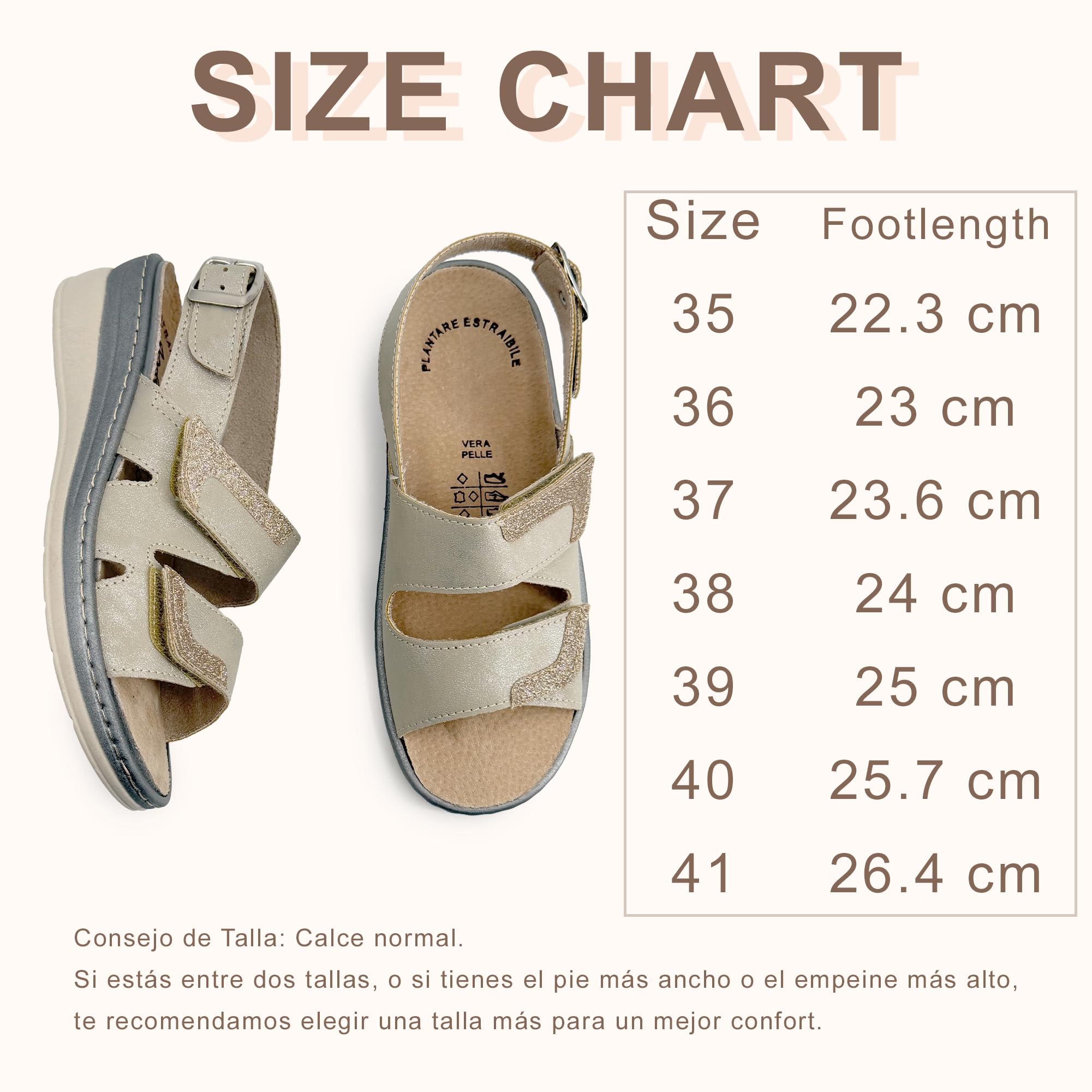 JOMIX Sandalias Ortopédicas Mujer Cómodas con Tiras Ajustables y Hebilla Regulable Cuña Ergonómica Anatómica Plantilla Extraíble de Piel Zapatillas de Verano para Mayor y Pies Sensibles