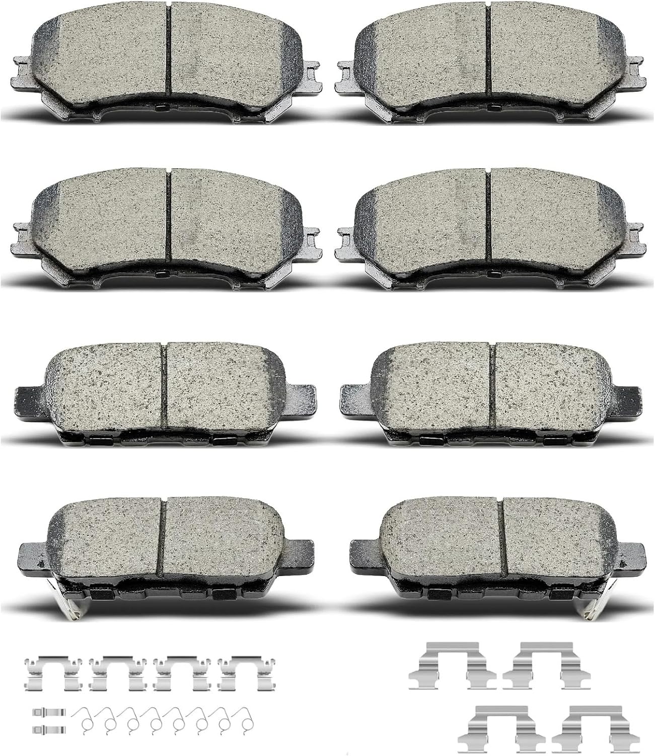 D905 D1737 8pcs Ceramic Front Rear Brake Pads With Clips Fit For 2014-2020 For Nissan Rogue,2014-2020 For Nissan Qashqai
