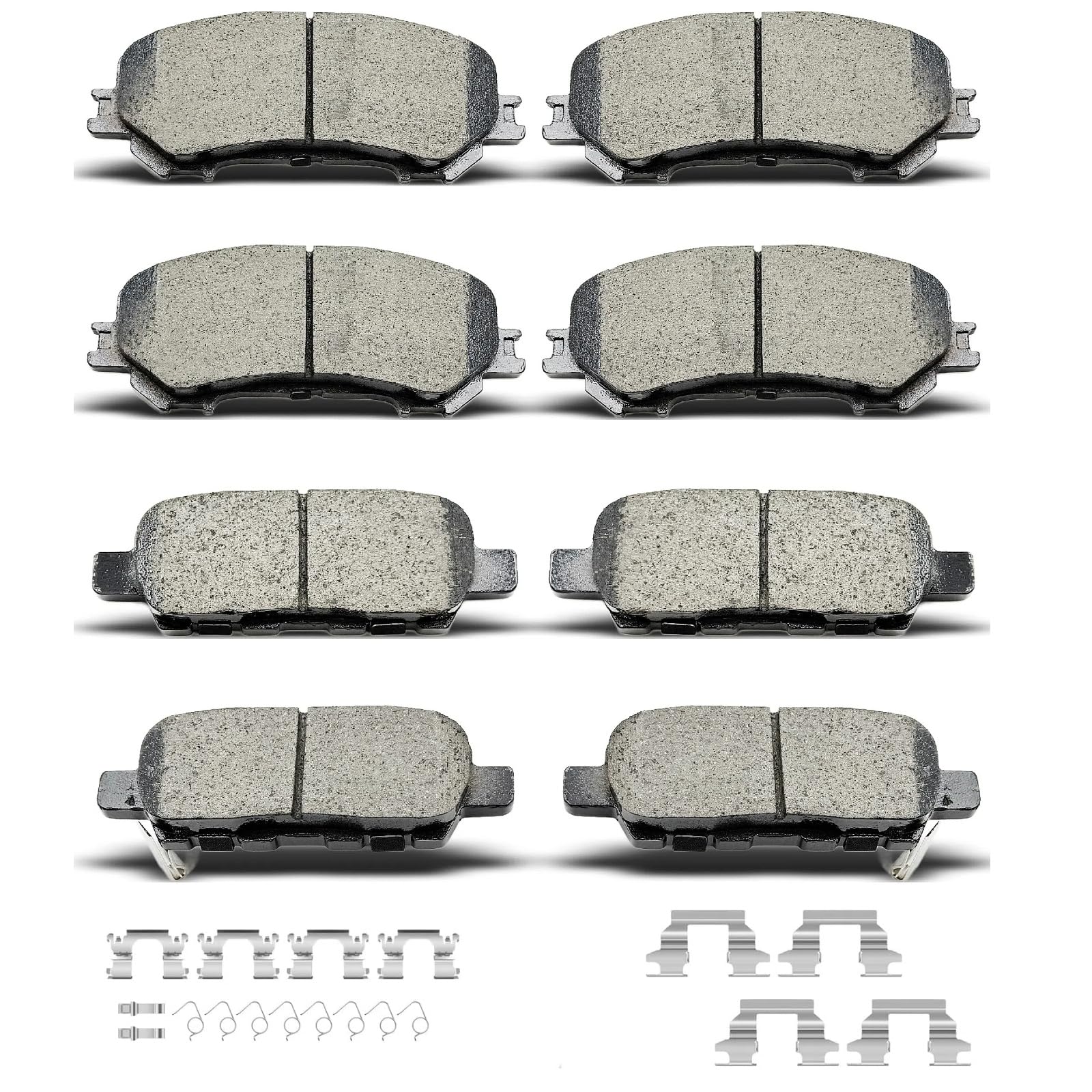 Evkingauto 8Pcs Ceramic Brake Pads (Front & Rear)