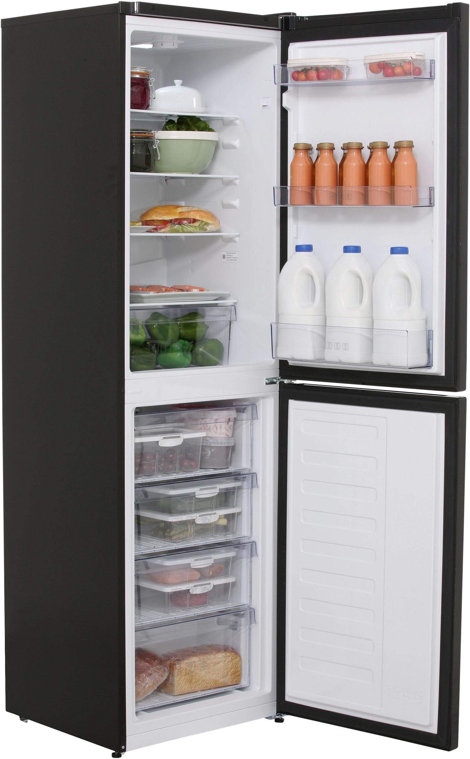 Beko CFG1582B 182x55cm 263 Litre Frost Free Freestanding Fridge Freezer Black [Energy Class A+]