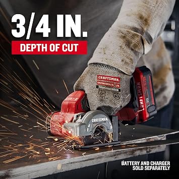 CRAFTSMAN V20 3 Inch Cordless Cut-Off Tool with Forward and Reverse Functions, Bare Tool Only (CMCM300B)