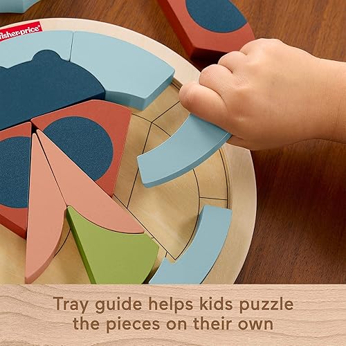 Miniatura 4 de Fisher-Price Rompecabezas de madera de juguete preescolar, Tiny Garden Lady Bug 18 piezas de actividad de madera para juegos de motricidad fina