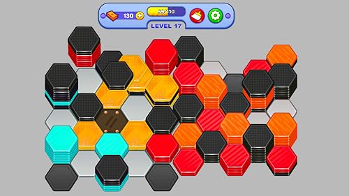ヘキサソートラッシュ：六角形のカラーパズルゲーム - ソートの楽しさ