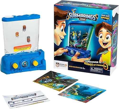CLAWSOME! Submarings - Juego de agua portátil | Mini anillo oceánico retro para lanzar juguetes STEM para adultos, niñas y niños de 6 a 12 años