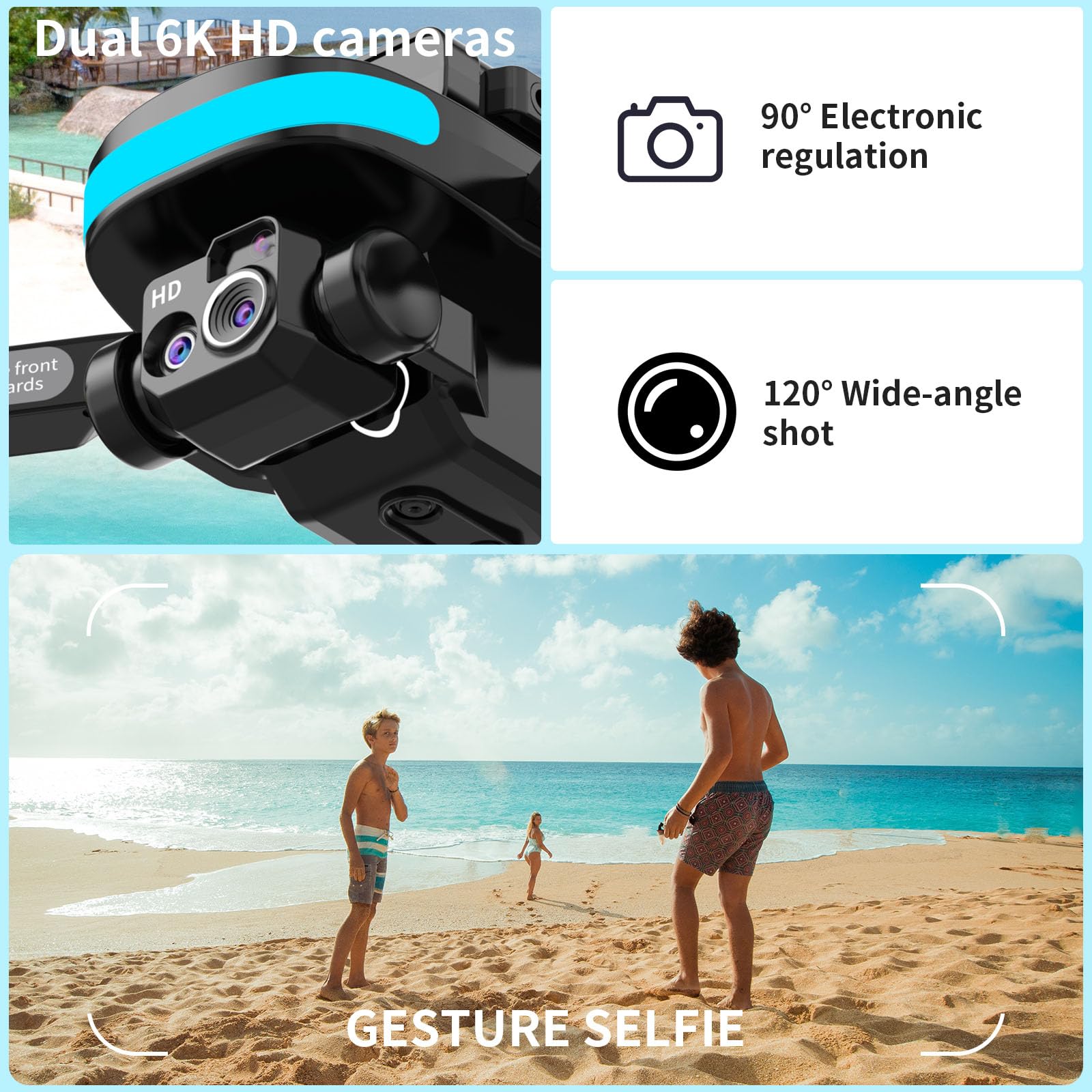 Dron OBEST Con Cámara Y Pantalla De 4,3 Pulgadas: Plegable, Motor Sin Escobillas, 2 Baterías, Prevención De Barrera Inteligente, GPS, Ideal Para Principiantes Y Niños