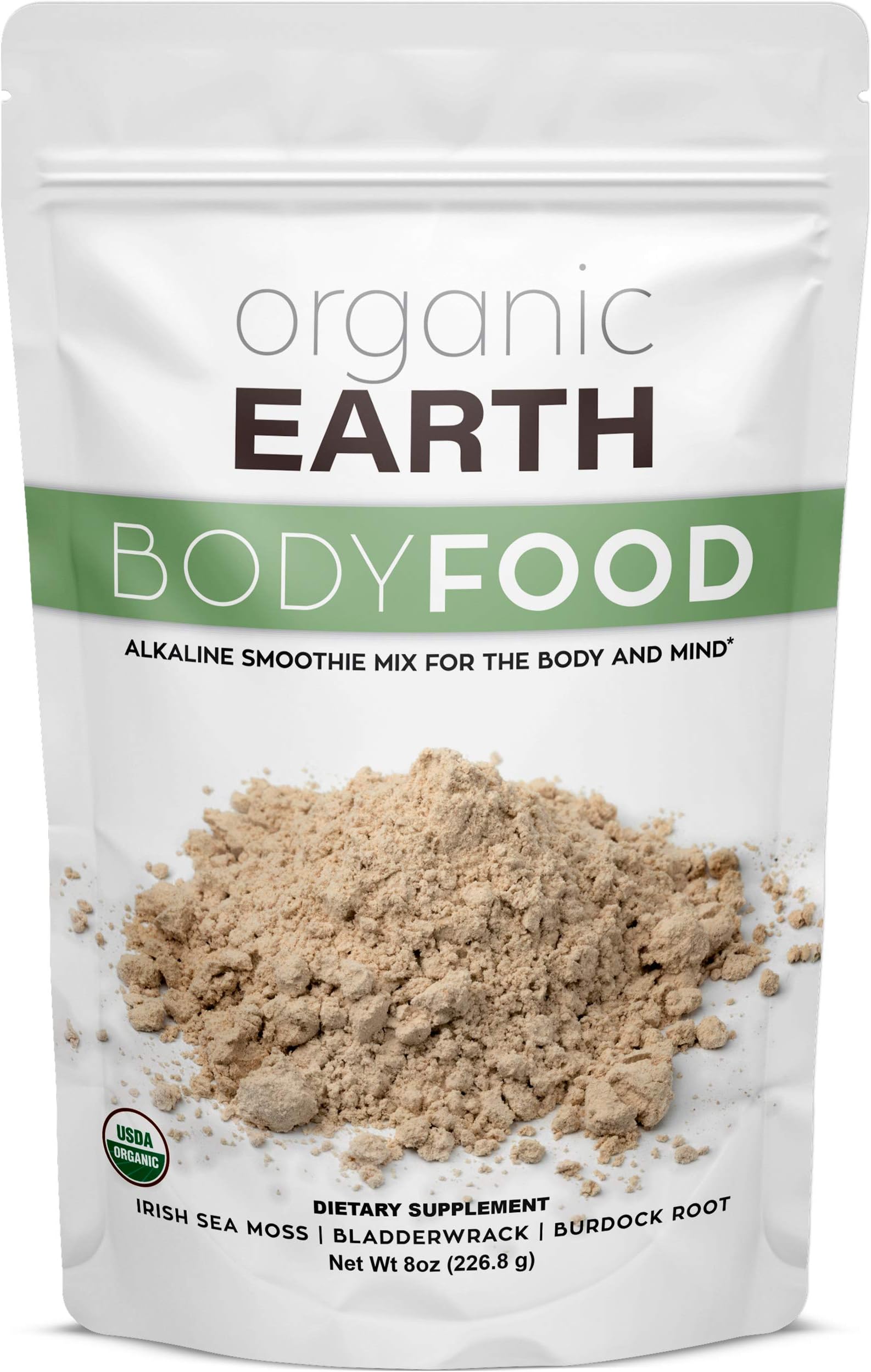 Organic Earth Irish Sea Moss Powder 8oz Wildcrafted Sea