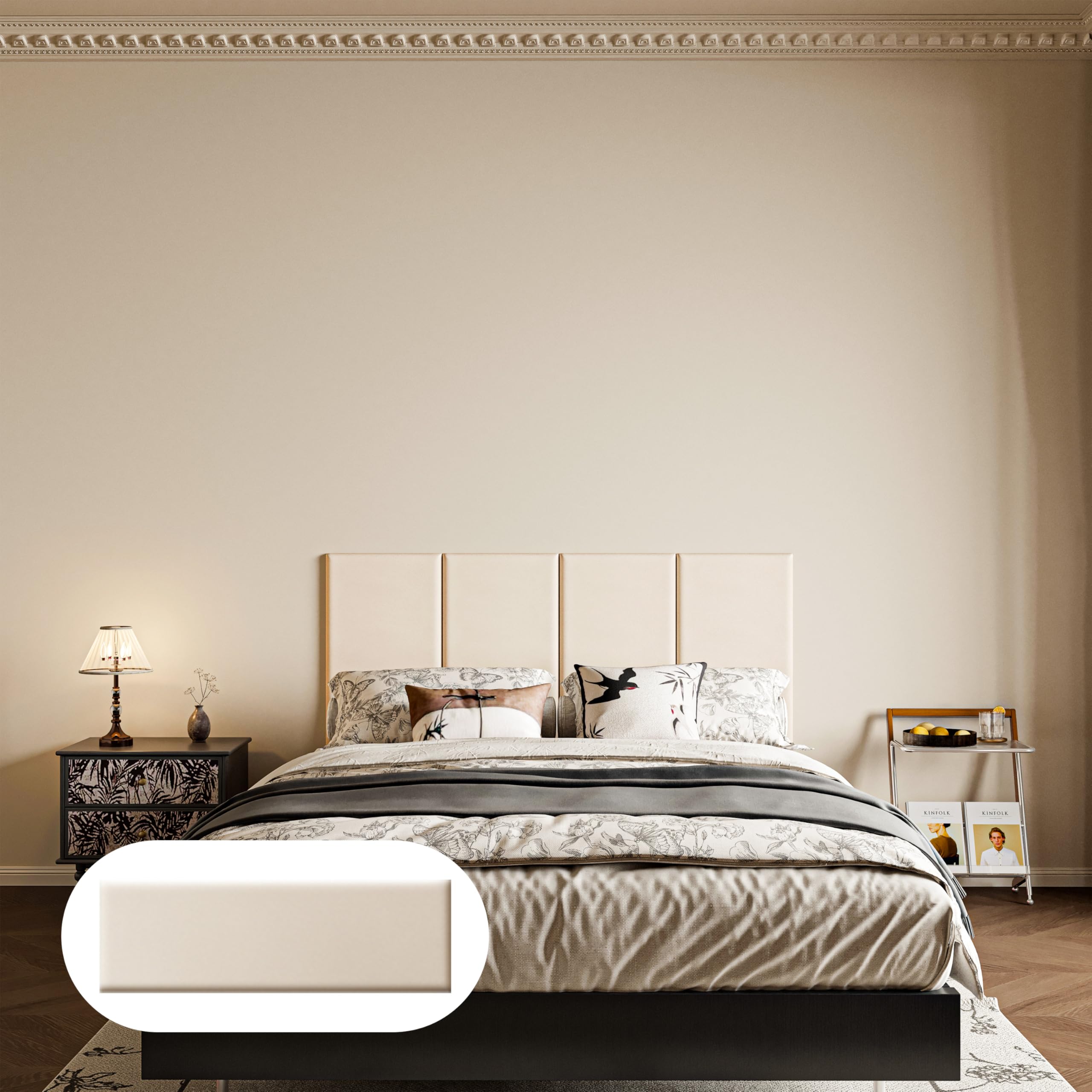 Paneles de Pared Tapizados Autoadhesivos – 1 Pieza, Panel Acolchado de Piel Sintética, Impermeable y Aislante Acústico, 90×30×3CM – Ideal para Dormitorio, Sala de Estar y Oficina