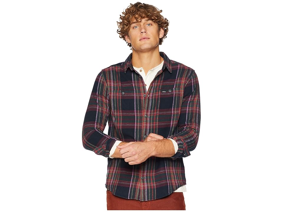 

RVCA Ludlow Flannel (Pirate Black) Men's Clothing