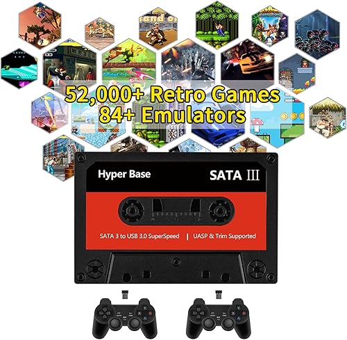 2TB External Hard Drive with 52247 Retro Games, Retro Game Console with Batocera 35 Game System, Plug and Play 84 Emulator Console Compatible with