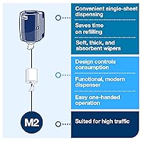 Vista 7 de Dispensador Tork Centerfeed Blanco - M2 + Recarga - Toallitas de papel Centerfeed blancas, 6 x 305 hojas