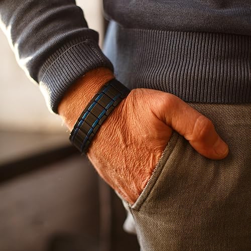 Miniatura 3 de Pulsera magnética para hombre, 6200 Gauss Power, elegante titanio negro con cierre de metal y longitud ajustable, 3 veces de fuerza, regalo para él