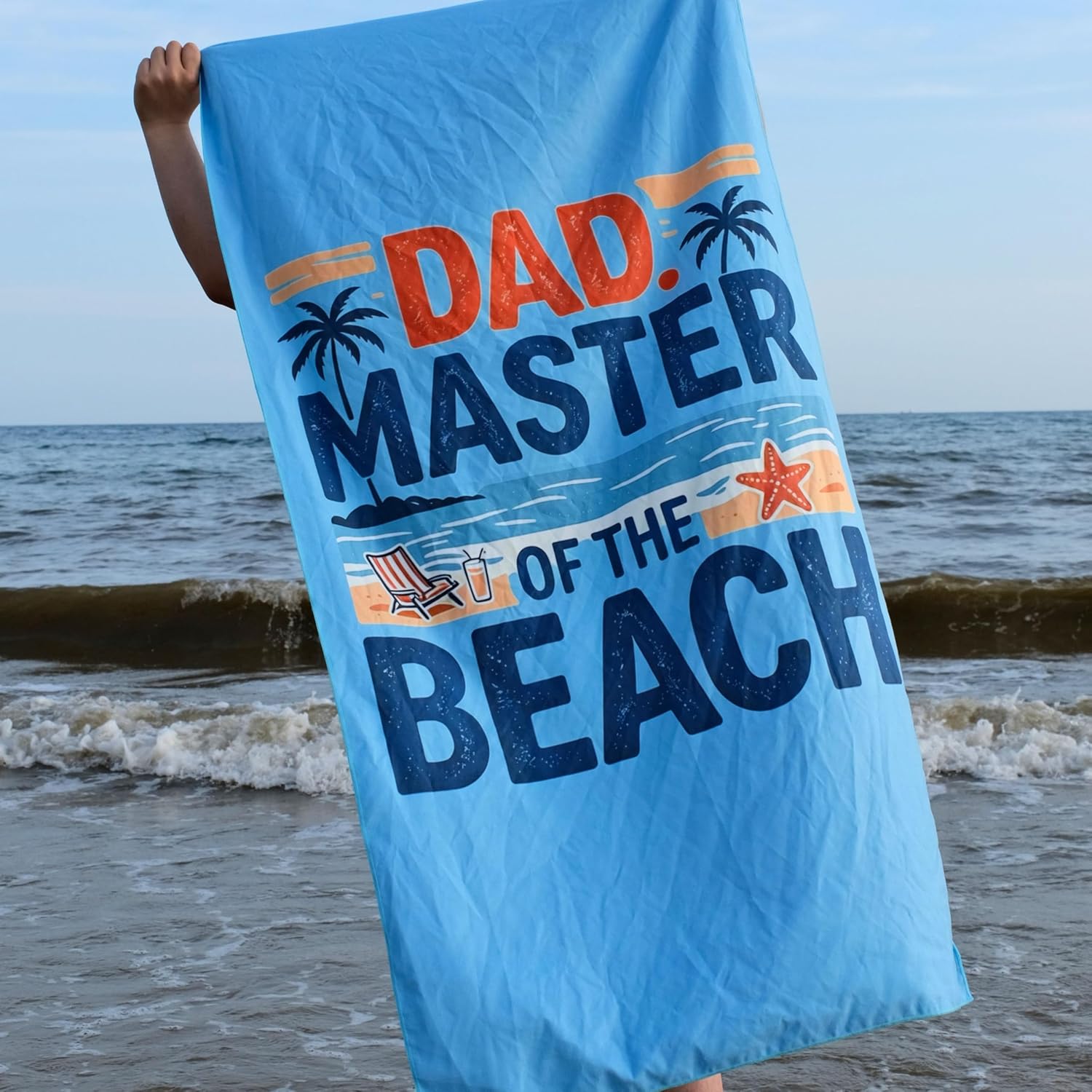 Fathers Day Funny Gifts,Dad Birthday Retirement Gift for Beach Towel,Summer Vacation Gifts