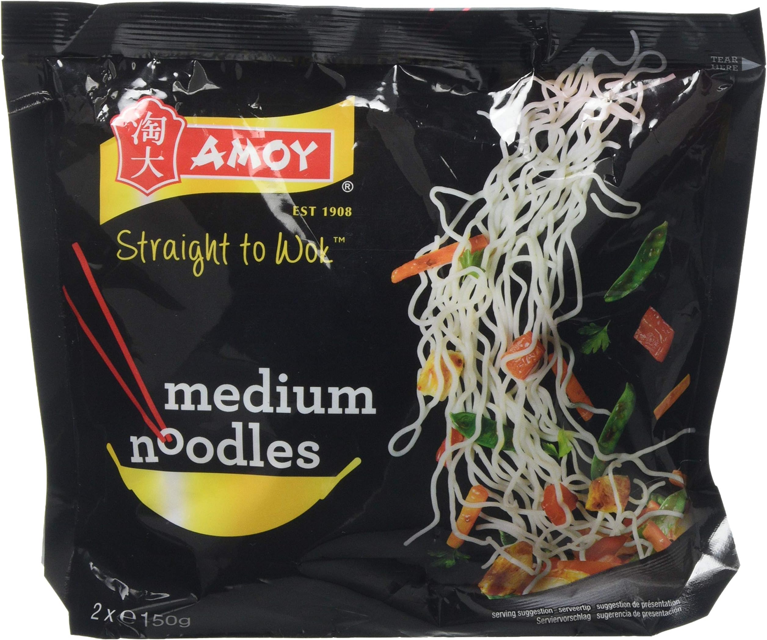 Amoy Straight to Wok Medium Noodles, 300g